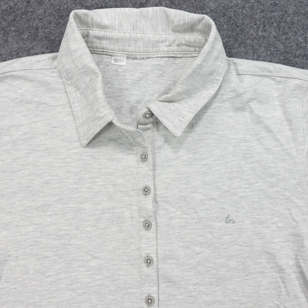 Travis Mathew Polo Shirt Women L Short Sleeve Button Up Gray - Picture 2 of 9